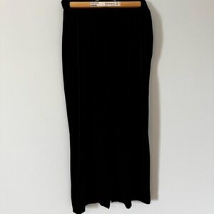 Selene black velvety Midi pencil Skirt-Rhinestone Bow Waist Evening Wear size L